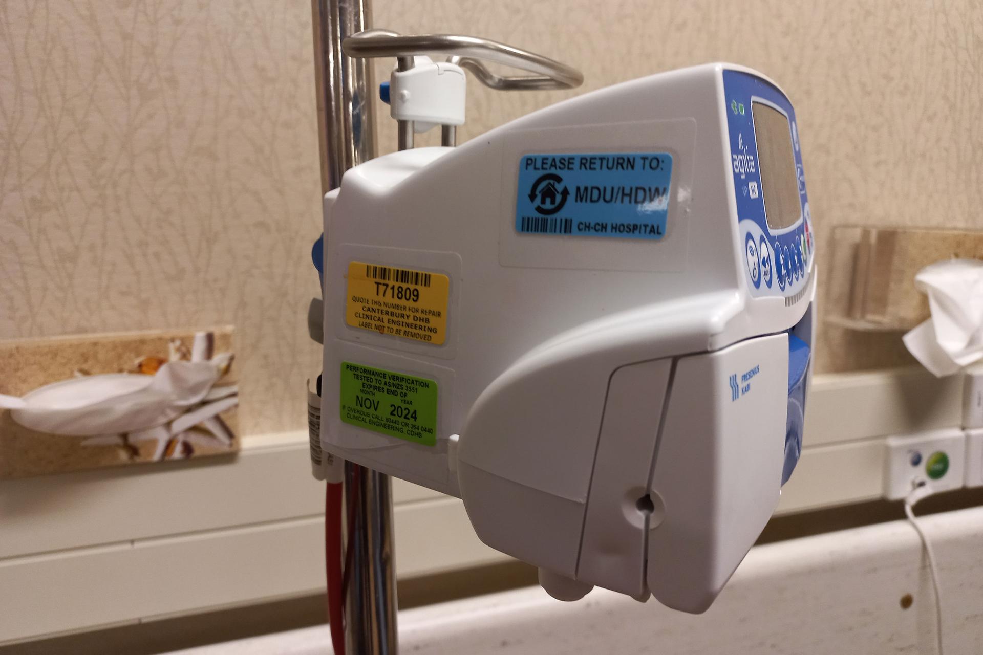 Labels printed on a medical machine